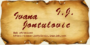 Ivana Jontulović vizit kartica